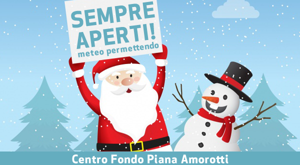 Piste aperte fino a 2,5 km! 2 e 6 gennaio ciaspolate! Il Centro Fondo vi aspetta per le Feste!