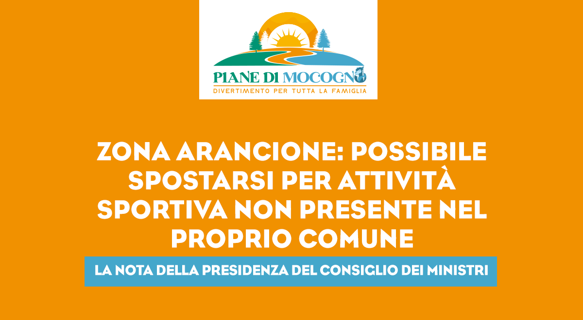 ZONA ARANCIONE: POSSIBILE SPOSTARSI PER ATTIVITA' SPORTIVA NON PRESENTE NEL PROPRIO COMUNE