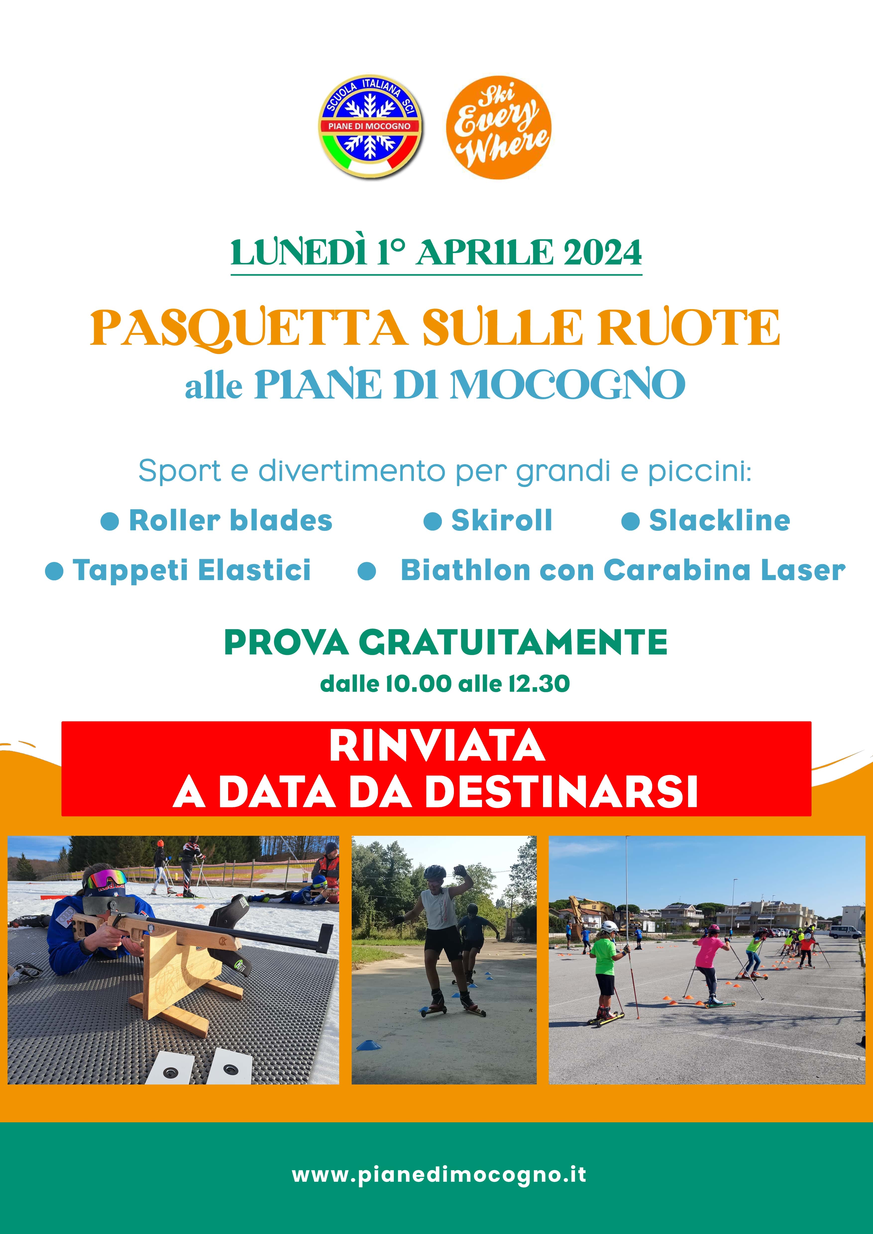 PASQUETTA SULLE RUOTE – Lunedì 1 Aprile 2024 alle PIANE DI MOCOGNO